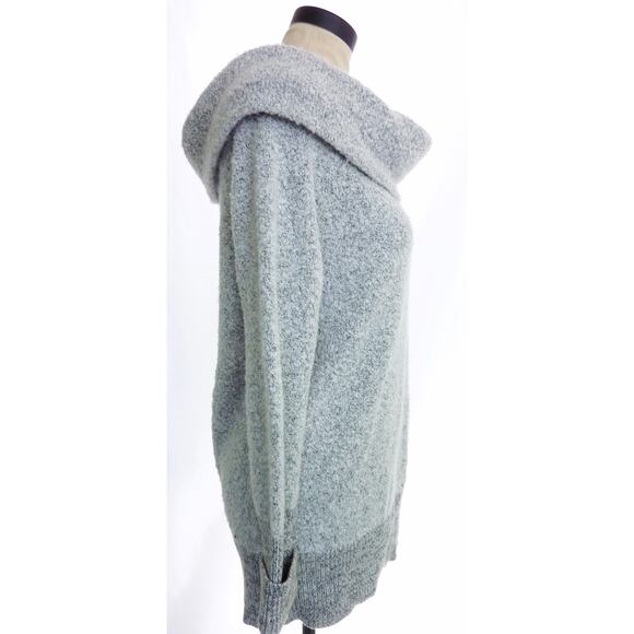 Banana Republic Gray Off The Shoulder Cowl Wool Blend Sweater Top Small S - Picture 2 of 6